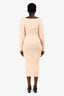 One Grey Day x Revolve Cream Ribbed 'Olivia' Midi Dress Size M
