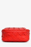 Bottega Veneta Red Leather Intrecciato Leather Phone Pouch