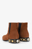 Dolce & Gabbana Brown Suede Embellished Studded Boots Size 38
