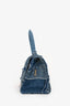 Balenciaga Blue Denim Patched Logo Embroidered Hourglass Bag with Strap
