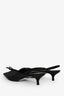 Balenciaga Black Satin Bow Knife Slingback Kitten Heels Size 41