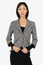 Smythe White/Black Plaid Elbow Patch Single Breasted Blazer Size 6