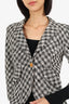 Smythe White/Black Plaid Elbow Patch Single Breasted Blazer Size 6