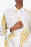 Versace Collection White/Yellow Print Button Up Blouse size 42