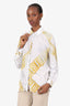 Versace Collection White/Yellow Print Button Up Blouse size 42