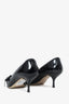 Miu Miu Black Patent Leather Bow Detail Pointed Heels Size 39.5
