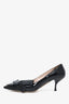 Miu Miu Black Patent Leather Bow Detail Pointed Heels Size 39.5