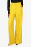 MaxMara Yellow Linen Wide Leg High Waisted Trousers Size 8