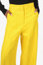 MaxMara Yellow Linen Wide Leg High Waisted Trousers Size 8