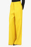 MaxMara Yellow Linen Wide Leg High Waisted Trousers Size 8