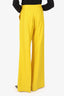 MaxMara Yellow Linen Wide Leg High Waisted Trousers Size 8