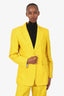 MaxMara Yellow Linen Single Breasted Blazer Size 12