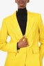 MaxMara Yellow Linen Single Breasted Blazer Size 12