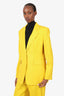 MaxMara Yellow Linen Single Breasted Blazer Size 12