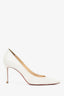 Christian Louboutin White Leather Pointed Heels Size 38.5