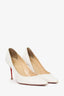 Christian Louboutin White Leather Pointed Heels Size 38.5