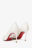 Christian Louboutin White Leather Pointed Heels Size 38.5