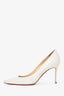 Christian Louboutin White Leather Pointed Heels Size 38.5