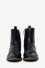 Brunello Cucinelli Black Leather Pointed Beaded Heel Ankle Boots Size 40