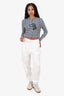 Alexander Wang White Elasticated Waist 'WANG' Embroidered Jeans Size L