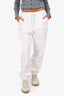 Alexander Wang White Elasticated Waist 'WANG' Embroidered Jeans Size L