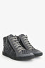 Pre-Loved Chanel™ Grey/White Stitch Detail Mid Top Sneakers Size 39.5
