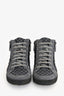 Pre-Loved Chanel™ Grey/White Stitch Detail Mid Top Sneakers Size 39.5