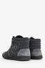 Pre-Loved Chanel™ Grey/White Stitch Detail Mid Top Sneakers Size 39.5