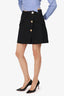 Maje Black GHW Detail Mini Skirt Size 38