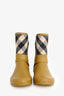 Burberry Mustard Yellow/Beige Tartan Pattern Rain Boots Size 39