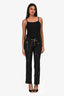 Versace Black Wool Zipper Detail Straight Leg Pants Size 36