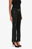 Versace Black Wool Zipper Detail Straight Leg Pants Size 36