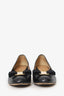 Salvatore Ferragamo Black Leather Vera Bow Ballet Flats
