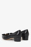 Salvatore Ferragamo Black Leather Vera Bow Ballet Flats