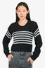 RTA Black/Silver Cotton Blend Striped 'Rory' Sweater Size S