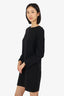 The Row Black Wool Long Sleeve Midi Dress Size 10