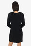 The Row Black Wool Long Sleeve Midi Dress Size 10