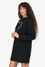 Love Moschino Black Heart Shape Logo Print Hoodie Dress Size 4 US