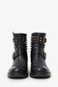 Valentino Black Leather Rockstud Combat Boots Size 37
