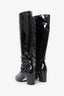 Pre-Loved Chanel™ Black Patent Leather Fur Lining Knee High Boots Size 37.5
