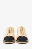 Pre-Loved Chanel™ Beige/Black Leather Chain Embellished Cap Toe Oxfords Size 37