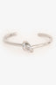 Celine White Gold Tone Metal Knot Bangle