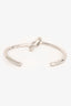 Celine White Gold Tone Metal Knot Bangle