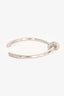 Celine White Gold Tone Metal Knot Bangle
