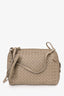 Bottega Veneta Taupe Leather Intrecciato Crossbody