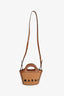 Marni Brown Leather/Raffia Tropicalia Micro Bag with Strap