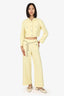 Maje Yellow Tweed Jacket + Chain Belt Pants Set Size 36