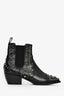 Philipp Plein Black Leather Studded Chelsea Boots Size 38