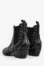 Philipp Plein Black Leather Studded Chelsea Boots Size 38
