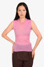Dolce & Gabbana Pink Sheer Knit Tank Top Size 40